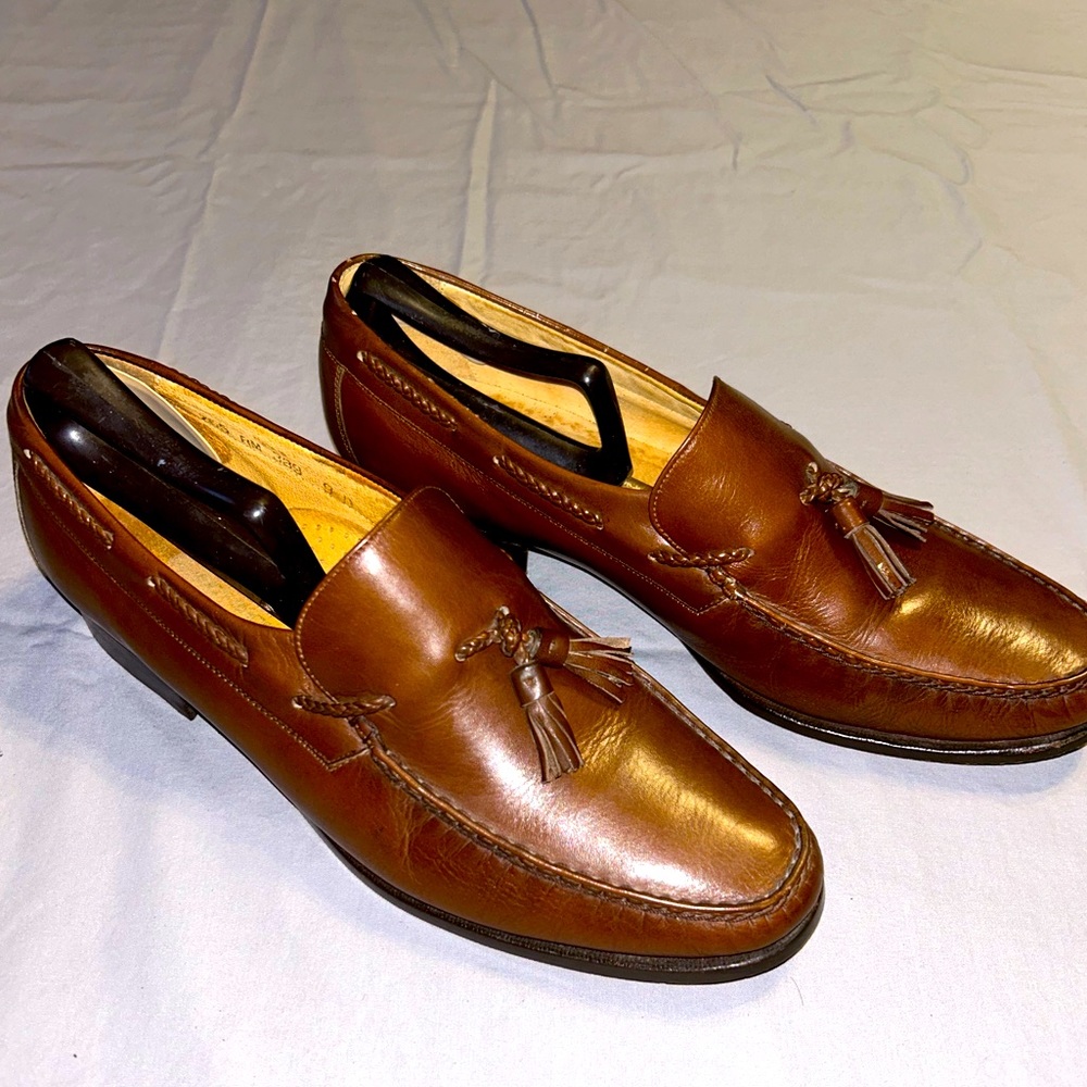 Regal Established 1880 Tan Leather Men Size 9 Slip On Loafers Tassel Draw